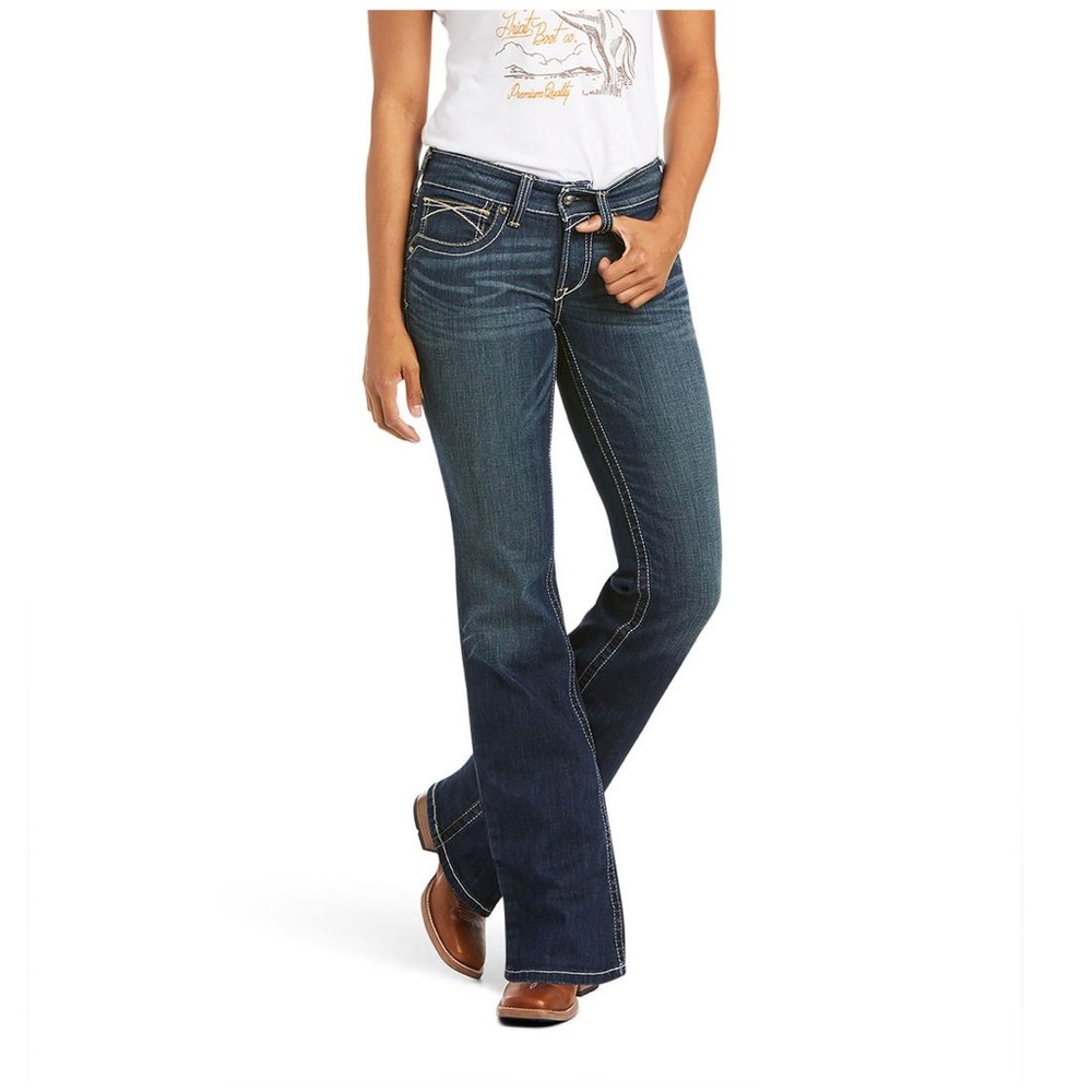 Ariat® Women's R.E.A.L. Denim Whipstitch Mid Rise Western Bootcut Jean. Sz 33R
